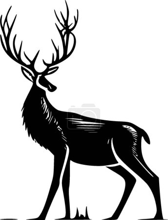 Illustration for Deer - minimalist and flat logo - vector illustration - Royalty Free Image