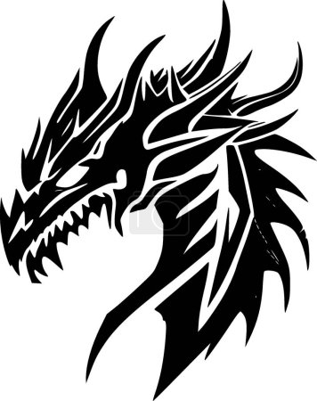 Dragones - silueta minimalista y simple - ilustración vectorial
