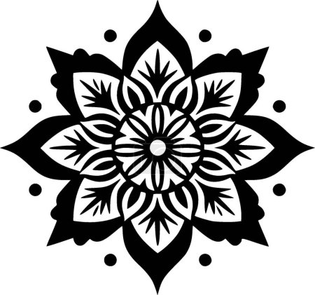 Ilustración de Mandala - logo minimalista y plano - ilustración vectorial - Imagen libre de derechos