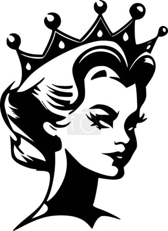 Illustration for Queen - black and white vector illustration - Royalty Free Image