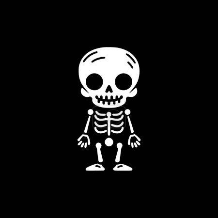 Illustration for Skeleton - black and white isolated icon - vector illustration - Royalty Free Image