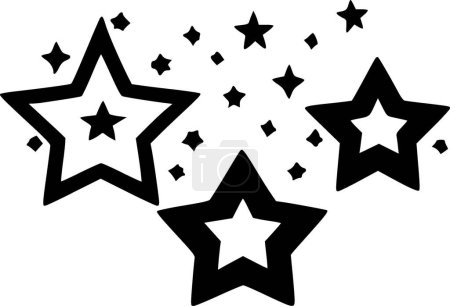 Ilustración de Estrellas - icono aislado en blanco y negro - ilustración vectorial - Imagen libre de derechos
