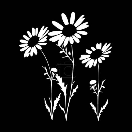 Illustration for Daisies - minimalist and simple silhouette - vector illustration - Royalty Free Image