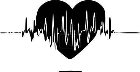 Téléchargez les illustrations : Heartbeat - logo vectoriel de haute qualité - illustration vectorielle idéale pour le graphique de t-shirt - en licence libre de droit