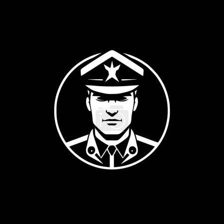 Ilustración de Militar - logo minimalista y plano - ilustración vectorial - Imagen libre de derechos