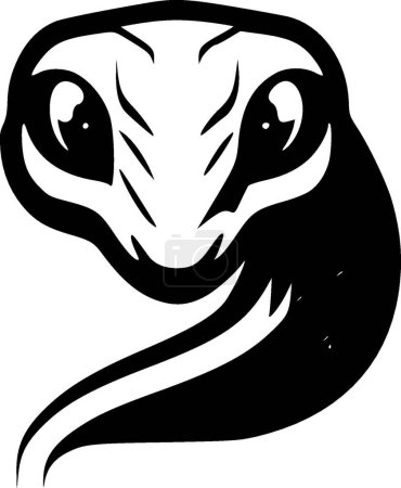 Illustration for Snake - black and white isolated icon - vector illustration - Royalty Free Image