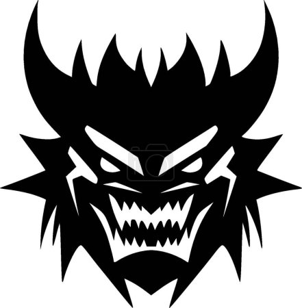 Illustration for Beast - black and white isolated icon - vector illustration - Royalty Free Image