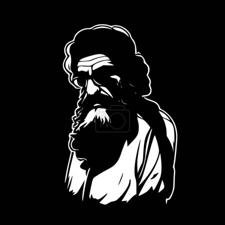 Illustration for Baba - black and white vector illustration - Royalty Free Image