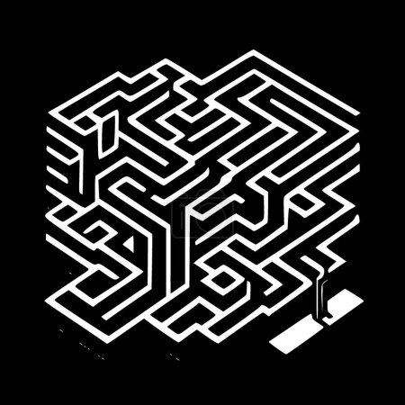 Téléchargez les illustrations : Labyrinthes - silhouette minimaliste et simple - illustration vectorielle - en licence libre de droit