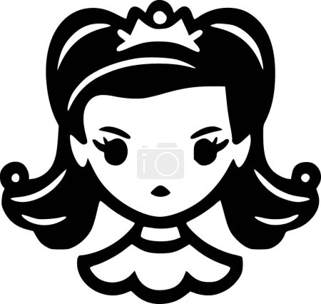 Téléchargez les illustrations : Princesse - silhouette minimaliste et simple - illustration vectorielle - en licence libre de droit
