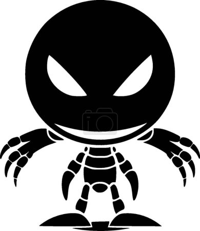 Illustration for Alien - minimalist and flat logo - vector illustration - Royalty Free Image