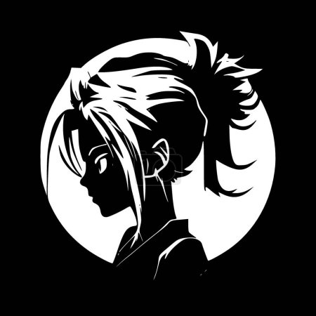 Anime - logo minimalista y plano - ilustración vectorial