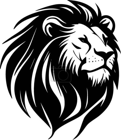 Téléchargez les illustrations : Lion - silhouette minimaliste et simple - illustration vectorielle - en licence libre de droit