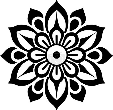 Ilustración de Mandala - silueta minimalista y simple - ilustración vectorial - Imagen libre de derechos