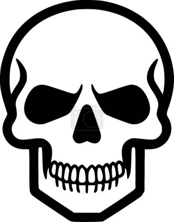 Illustration for Skeleton - black and white isolated icon - vector illustration - Royalty Free Image