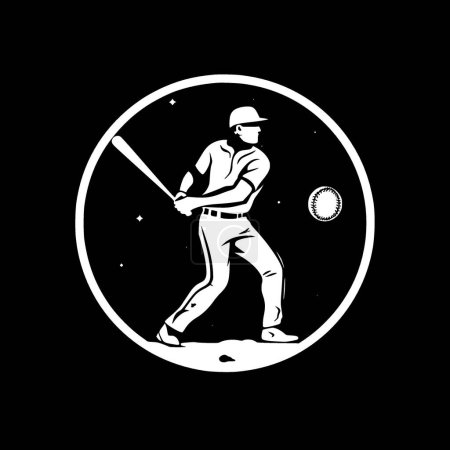 Illustration for Baseball - black and white vector illustration - Royalty Free Image