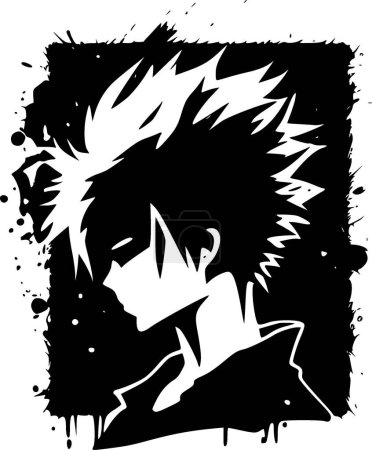 Illustration for Bleach effect - black and white vector illustration - Royalty Free Image