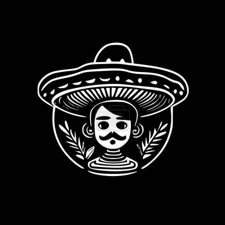 Ilustración de Mexicano - silueta minimalista y simple - ilustración vectorial - Imagen libre de derechos