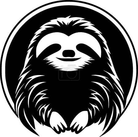 Sloth - minimalist and flat logo - vector illustration