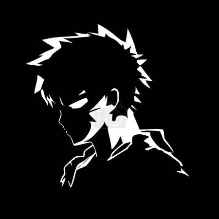 Anime - minimalist and simple silhouette - vector illustration