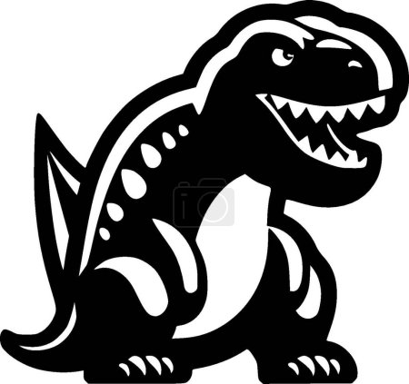 Téléchargez les illustrations : Dinosaure - illustration vectorielle en noir et blanc - en licence libre de droit