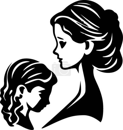 Ilustración de Madre hija - logotipo vectorial de alta calidad - ilustración vectorial ideal para el gráfico de la camiseta - Imagen libre de derechos