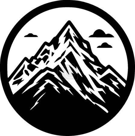 Ilustración de Montaña - logo minimalista y plano - ilustración vectorial - Imagen libre de derechos