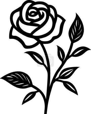 Illustration for Roses - black and white isolated icon - vector illustration - Royalty Free Image