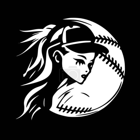 Softball - minimalist and flat logo - vector illustration