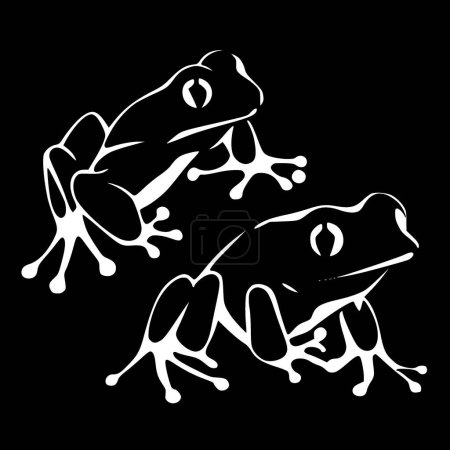 Ilustración de Ranas - icono aislado en blanco y negro - ilustración vectorial - Imagen libre de derechos