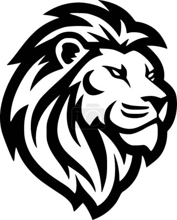 Téléchargez les illustrations : Lion - logo plat et minimaliste - illustration vectorielle - en licence libre de droit