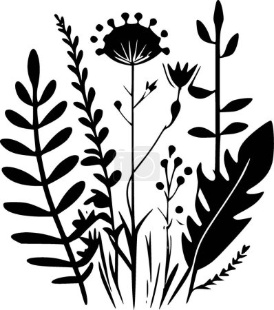 Ilustración de Naturaleza - logo minimalista y plano - ilustración vectorial - Imagen libre de derechos