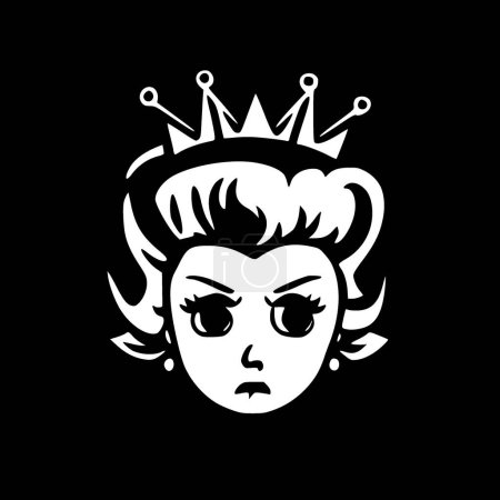 Ilustración de Reina - logo minimalista y plano - ilustración vectorial - Imagen libre de derechos