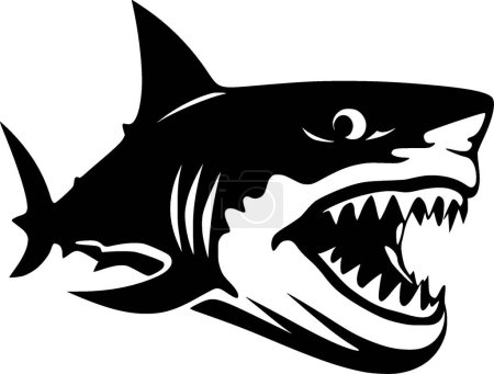 Illustration for Shark - minimalist and simple silhouette - vector illustration - Royalty Free Image