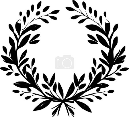 Illustration for Wreath - minimalist and flat logo - vector illustration - Royalty Free Image