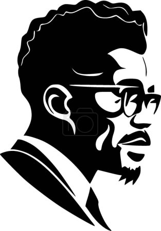 Black history - minimalist and flat logo - vector illustration