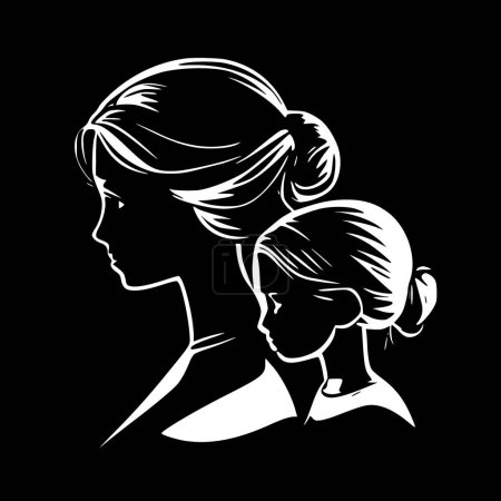 Illustration for Mother daughter - high quality vector logo - vector illustration ideal for t-shirt graphic - Royalty Free Image