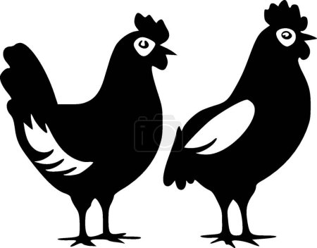 Illustration for Chickens - minimalist and flat logo - vector illustration - Royalty Free Image