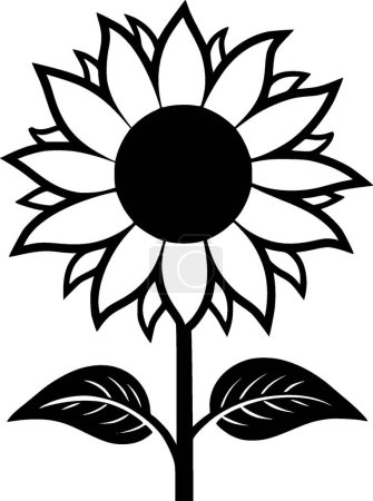 Ilustración de Girasol - logo minimalista y plano - ilustración vectorial - Imagen libre de derechos