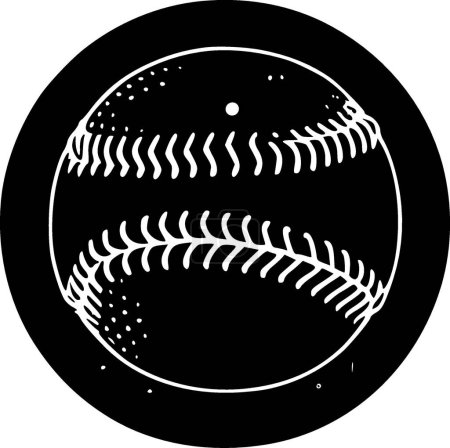 Illustration for Baseball - black and white vector illustration - Royalty Free Image