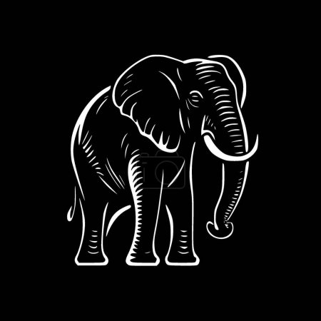 Téléchargez les illustrations : Éléphant - logo plat et minimaliste - illustration vectorielle - en licence libre de droit