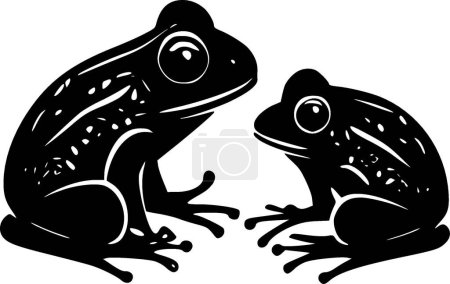 Illustration for Frogs - black and white isolated icon - vector illustration - Royalty Free Image