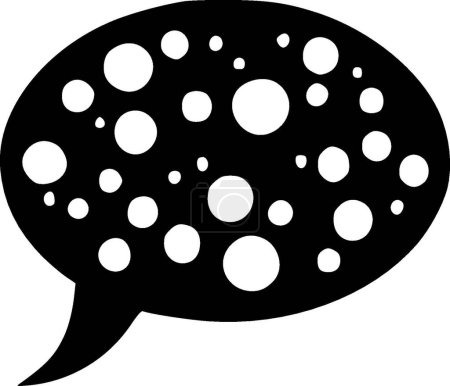 Ilustración de Burbuja del habla - icono aislado en blanco y negro - ilustración vectorial - Imagen libre de derechos