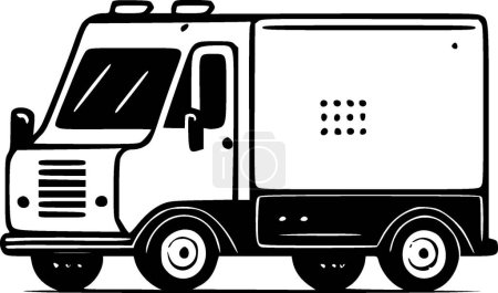 Illustration for Truck - black and white vector illustration - Royalty Free Image