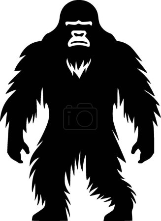 Illustration for Bigfoot - black and white vector illustration - Royalty Free Image