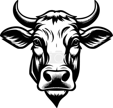 Téléchargez les illustrations : Vache - logo vectoriel de haute qualité - illustration vectorielle idéale pour t-shirt graphique - en licence libre de droit
