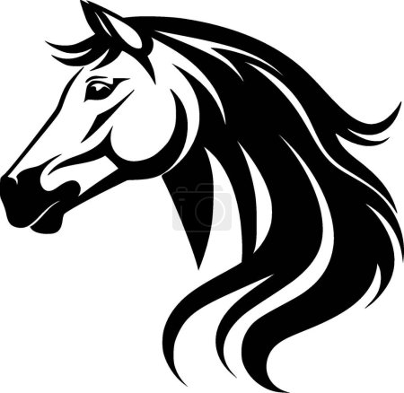 Illustration for Horses - minimalist and simple silhouette - vector illustration - Royalty Free Image