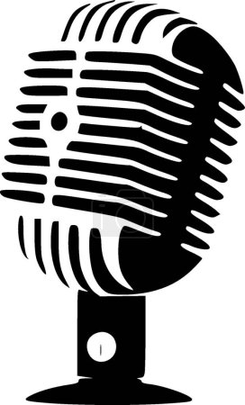 Illustration for Microphone - minimalist and flat logo - vector illustration - Royalty Free Image