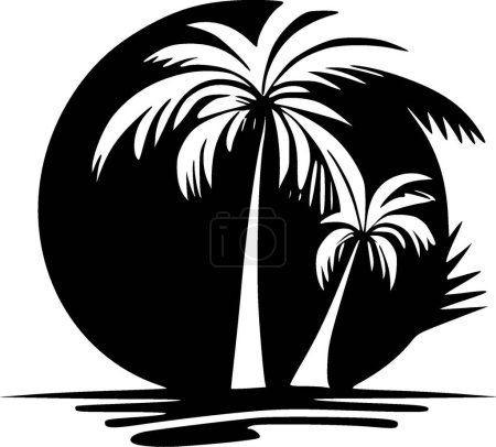 Illustration for Tropical - minimalist and flat logo - vector illustration - Royalty Free Image