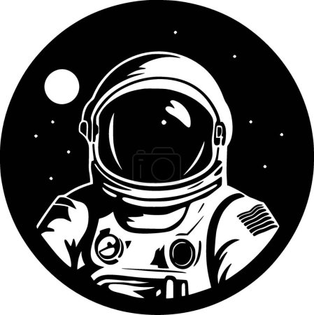Téléchargez les illustrations : Astronaute - silhouette minimaliste et simple - illustration vectorielle - en licence libre de droit